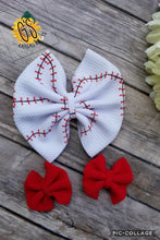 Load image into Gallery viewer, Baseball Stitch Bows
