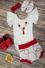 Load image into Gallery viewer, Baseball Stitch Bummie Set
