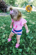 Load image into Gallery viewer, Pink Floral Striped Bummie Set
