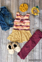 Load image into Gallery viewer, Burgundy Brushstrokes Peplum
