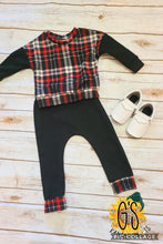 Load image into Gallery viewer, Black w/ Red Plaid Joggers
