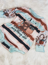 Load image into Gallery viewer, “Pumpkins, Spice &amp; Everything Nice” Sweater Romper
