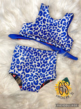 Load image into Gallery viewer, Fourth of July/Leopard Reversible Swim Preorder
