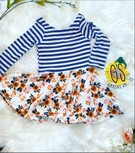 Load image into Gallery viewer, Navy Stripes w/ Fall Floral
